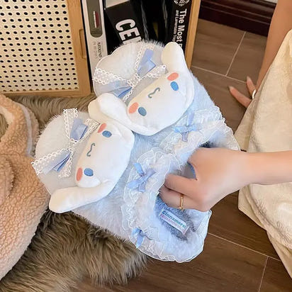 Sanrio Hello Kitty Kuromi Cinnamoroll Cotton Slippers Cartoon Cute Winter Indoor Home Slippers Thick Sole Keep Warm Cotton Shoes